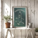 Cool As Cucumber Print, Retro Art Poster, 70s, Engraved Poster, Unique Wall 