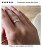 Silver Stacking Ring Set X3 1.5mm Sterling Silver Hammered-Sparkly & Faceted H-Z - Image 4