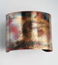 Etched copper hare cuff, statement gift for women - Image 1