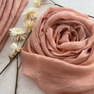 Blush Pink Silk Scarf, Naturally Dyed Pure Silk Shawl, Silk Neck Tie
