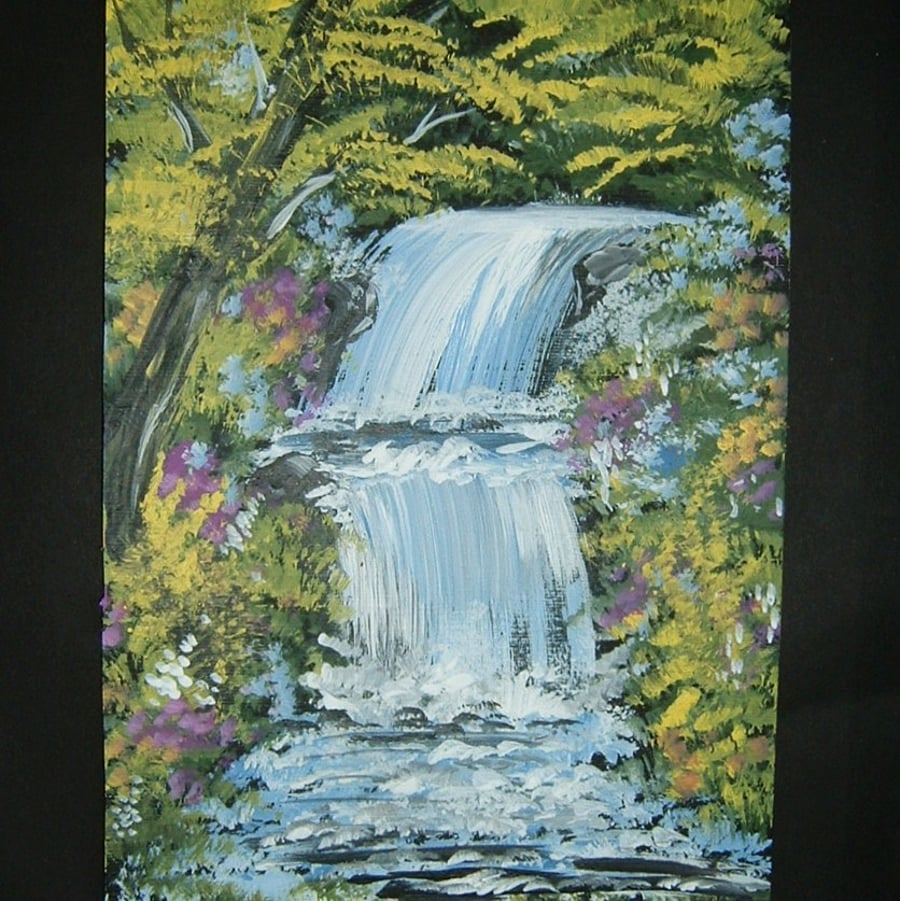 SFA 8x6 Original Acrylic waterfall painting 32