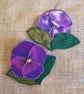 Silk pansy brooch: shades of purple and mauve - Image 3