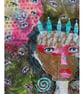 Outsider Art Portrait Painting Abstract Face Weird Eyes Unusual Surreal Artwork