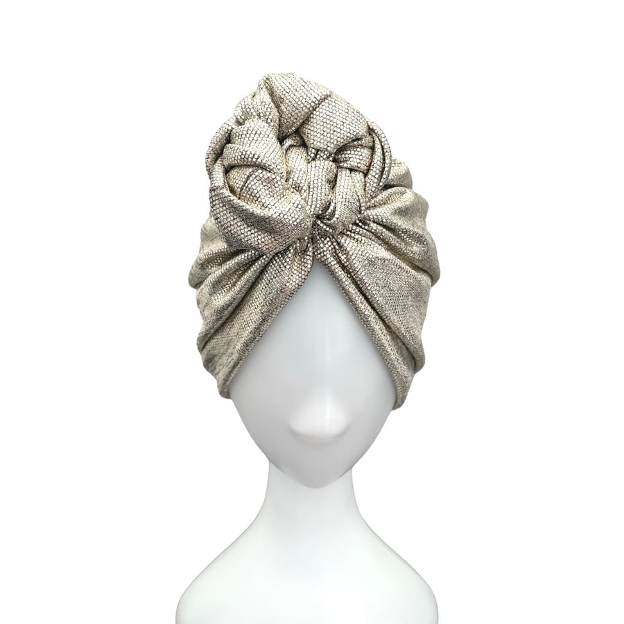 Metallic Front Knotted Turban Hat, Festival and... - Folksy