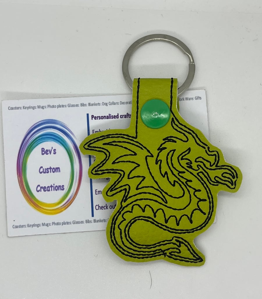 Embroidered Dragon Keyring