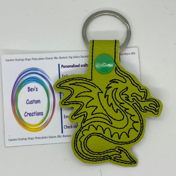 Embroidered Dragon Keyring