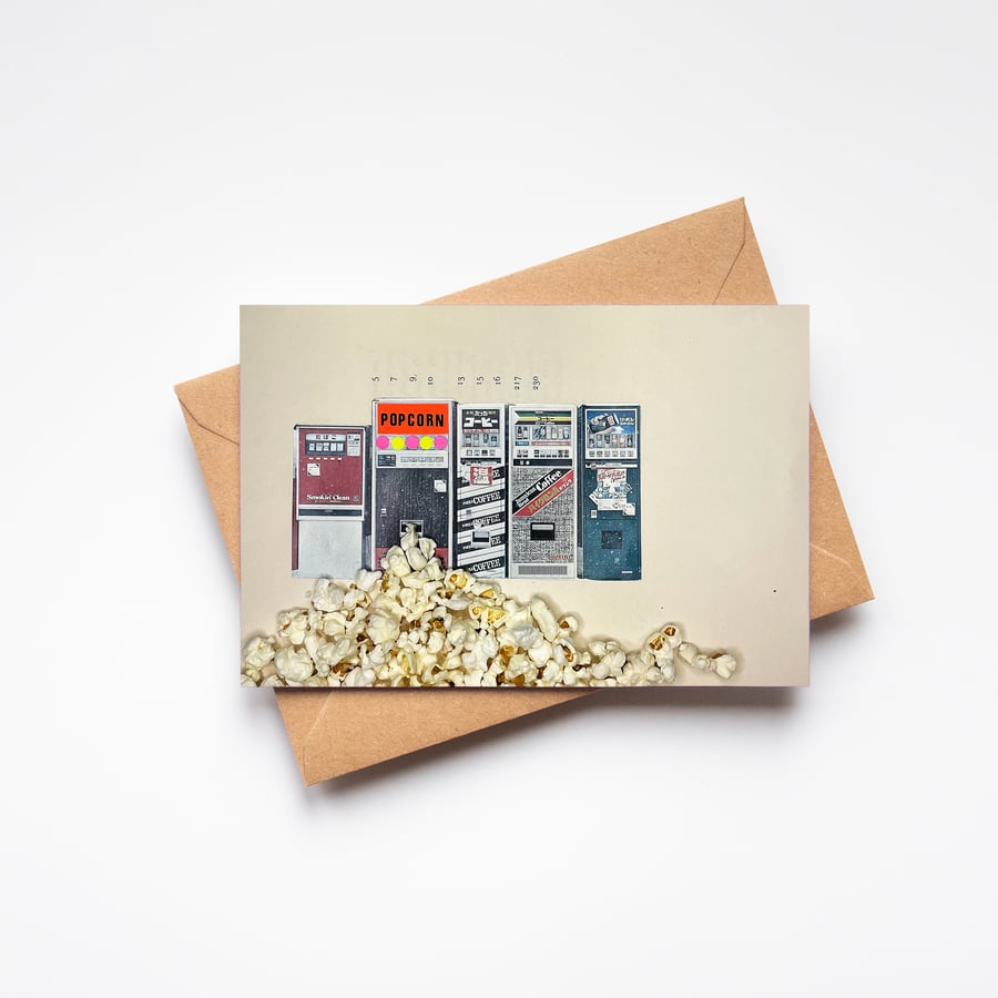Retro Popcorn Greeting Card - Popcorn