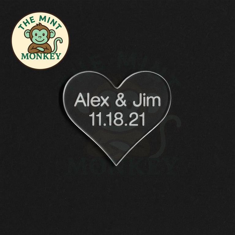 Heart Acrylic personlalised Confetti Table Scatter Clear Acrylic for weddings