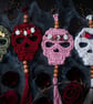 Día de los Muertos Rebel Soul: Hand-Crocheted Sugar Skull Bag Charm with Tassel 