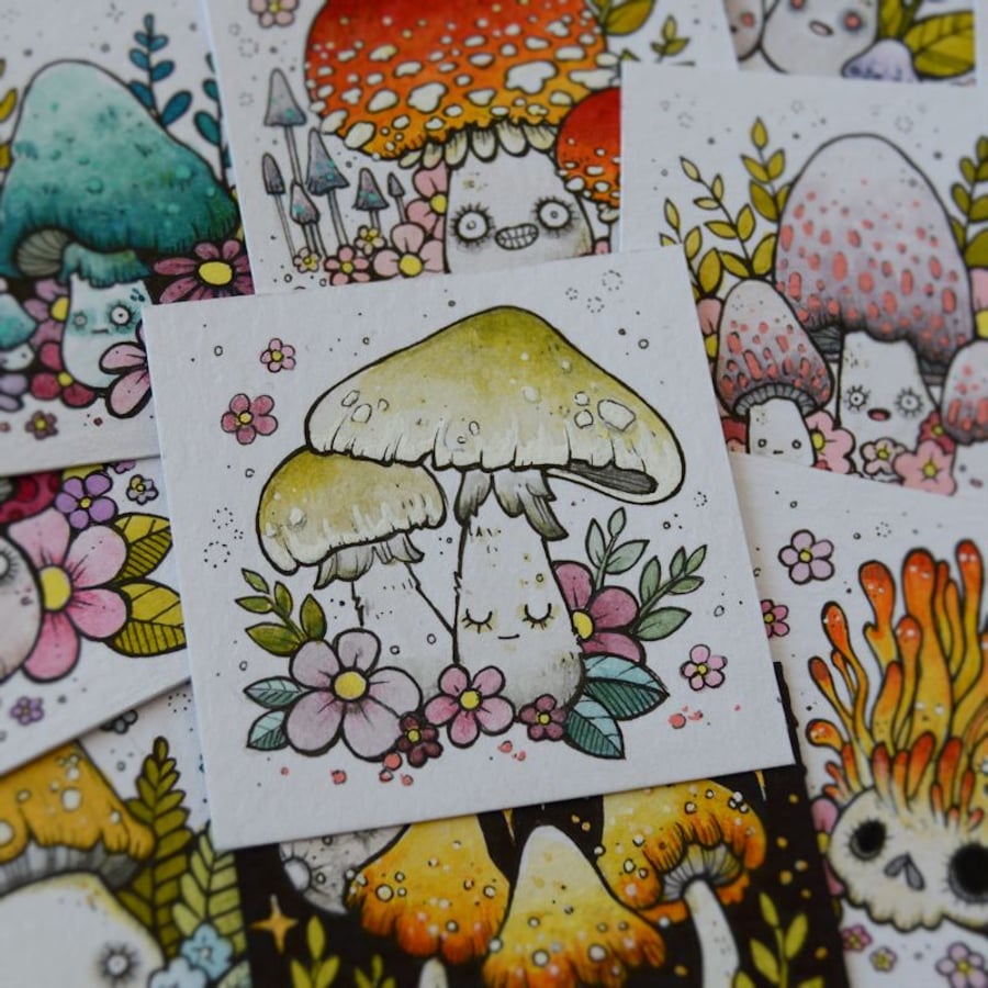 mushroom month - day 6 - original twinchie illustration