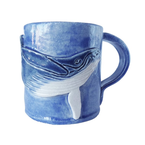 Whale Mug - Hand Built Stoneware Pottery