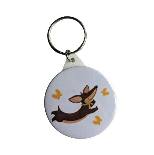 Brown and Tan Dachshund Dog Keyring 