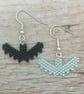 Beaded Pastel Goth Bat Earrings  - Image 3