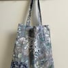 Watercolour seed heads cotton book bag shoulder straps reusable tote