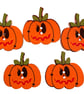 Orange Pumpkin Halloween Buttons Painted Wooden buttons with two holes SET OF 5