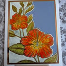 Luxury Handmade Gold-Accented Hibiscus Greeting Card