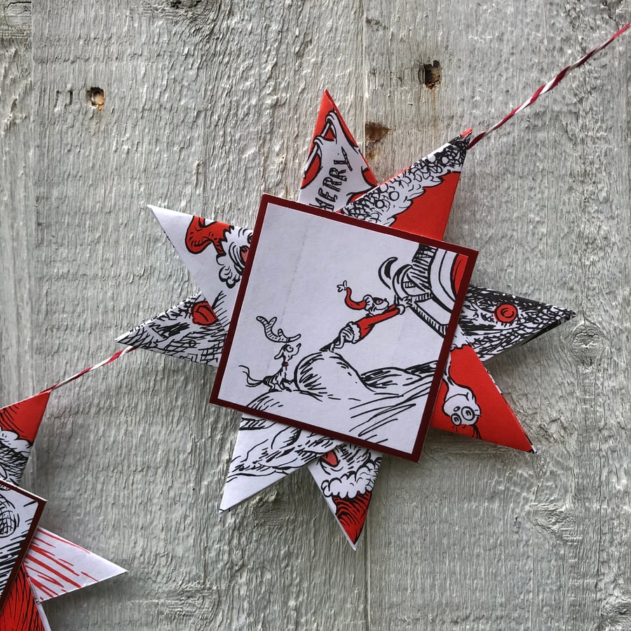 The Grinch paper star bunting, picture storyboard garland