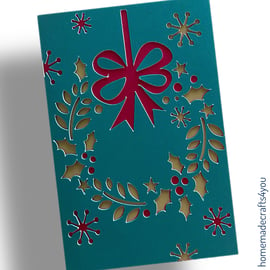 Handmade Christmas Wreath Card