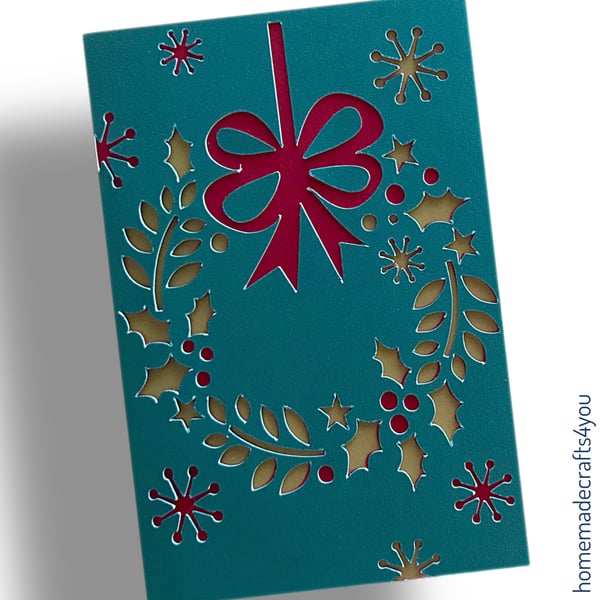 Handmade Christmas Wreath Card