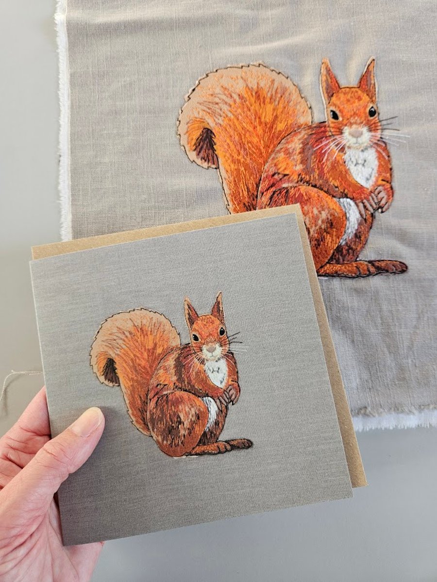 Red Squirrel card, blank card, printed card for squirrel and animal lovers