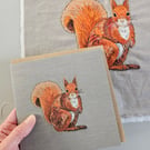 Red Squirrel card, blank card, printed card for squirrel and animal lovers