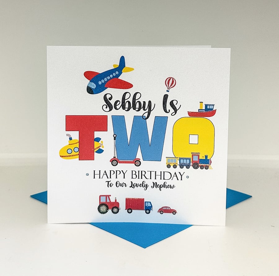 Personalised Transport Themed Card