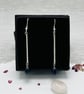 Petrol Blue Stripe Drop Earrings - Handmade, Sterling Silver - Image 3