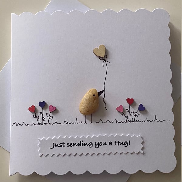 Personalised Hug Card, Sending a Hug Card, Personalised Friend Card, Handmade Hu