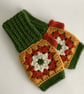 FINGERLESS MITTS , gloves .' Solstice' . Alpaca, wool blend. Autumn shades - Image 5