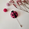 Needle Felt Merino Ladybird Pin