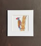 'Woodpecker' 5" x 5" Mounted Prinr