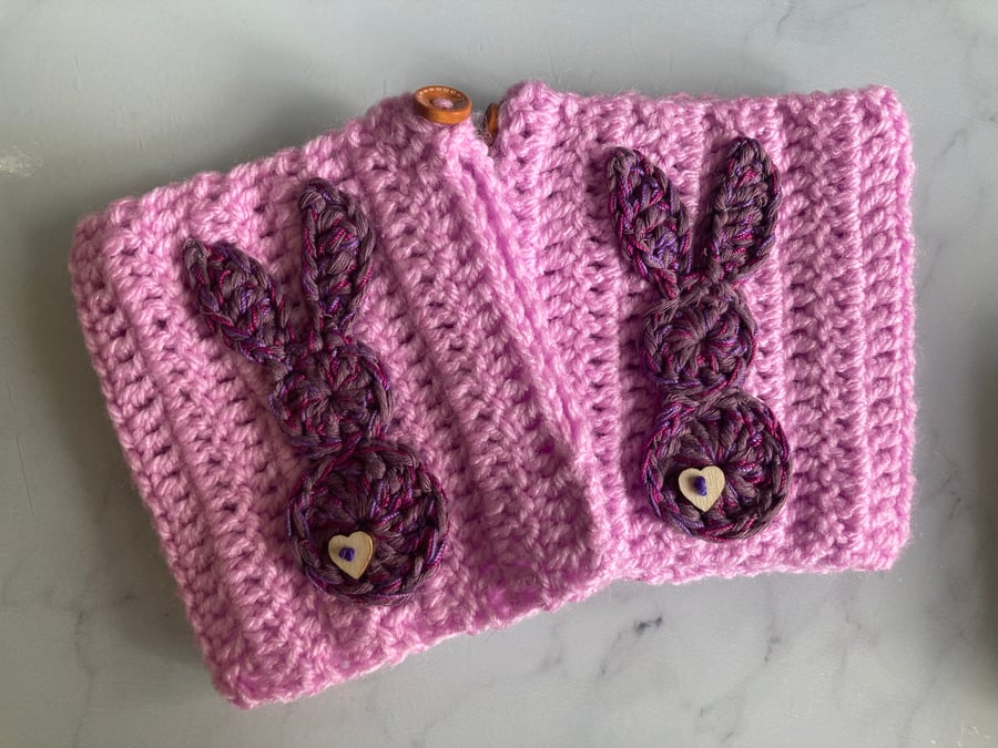 Fingerless gloves rabbit design handwarmers