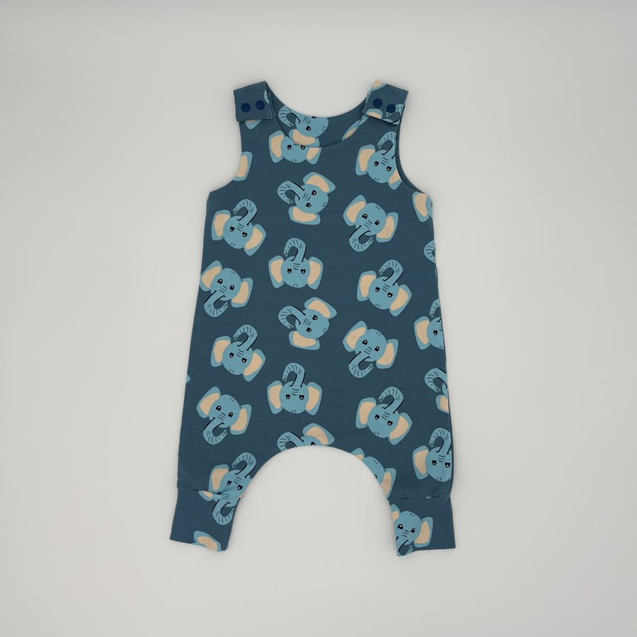 Blue Elephant handmade dungarees, (various sizes) Baby and Children's romper