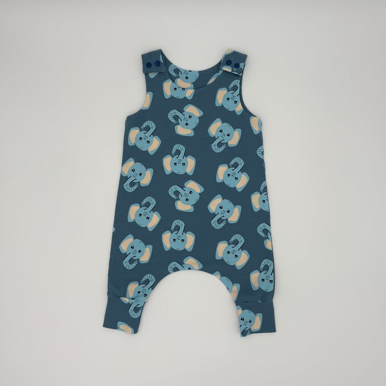 Blue Elephant handmade dungarees, (various sizes) Baby and Children's romper