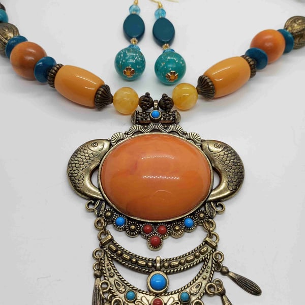 Large Statement Necklace and Earrings