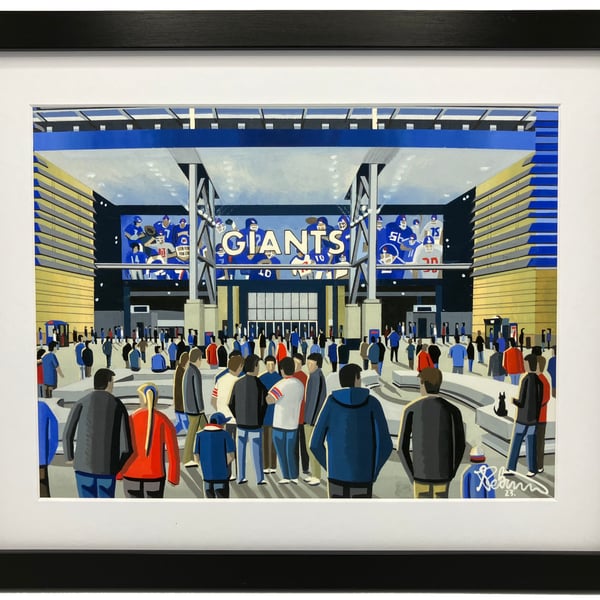 New York Giants NFL High Quality Framed Art Print. Approx A4