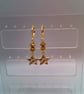 Gold Plated Hammered Star Earrings with Gold Crystal Rondelles, Gift for Her - Image 6