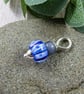 Navy Blue Glass Bead Pendant, Sterling Silver with Sodalite - Chain is Optional
