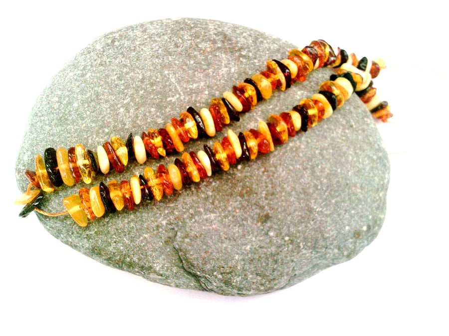 Baltic Amber Beads, 100 Mixed Amber Multicoloured Beads for Jewellery Making