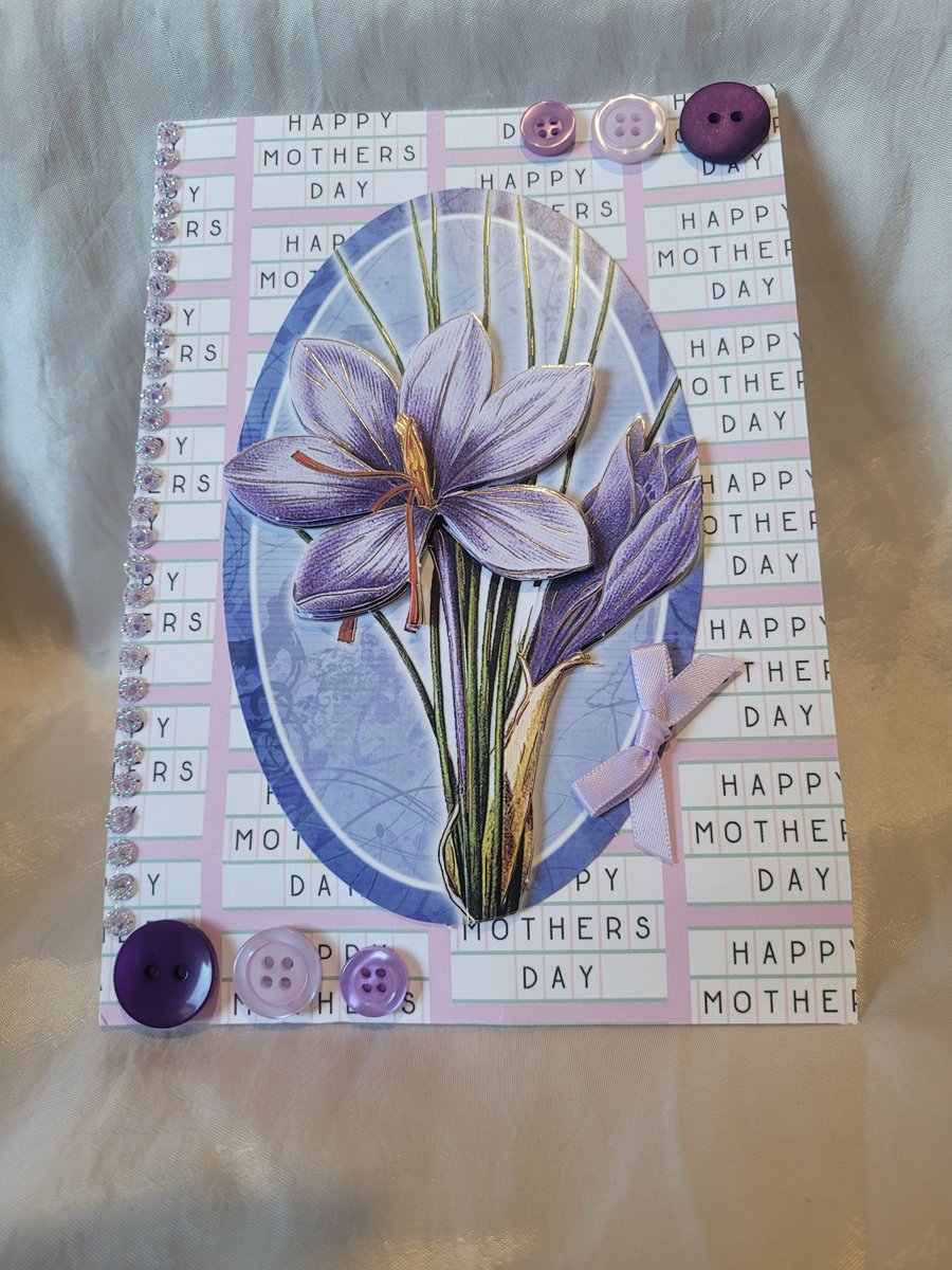 Mothers Day Greeting Card - Purple LIllies