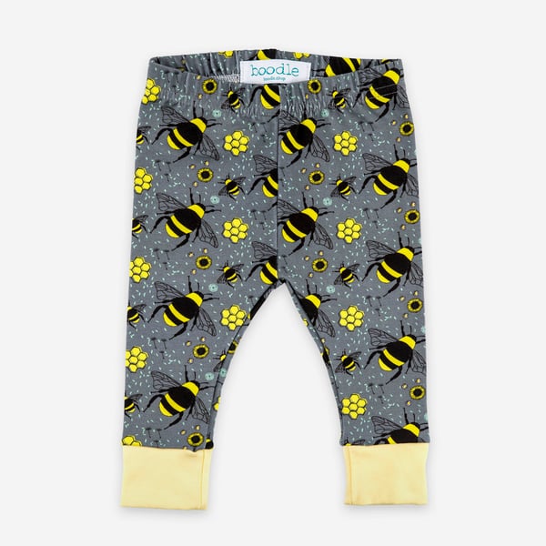 Organic Bee baby leggings