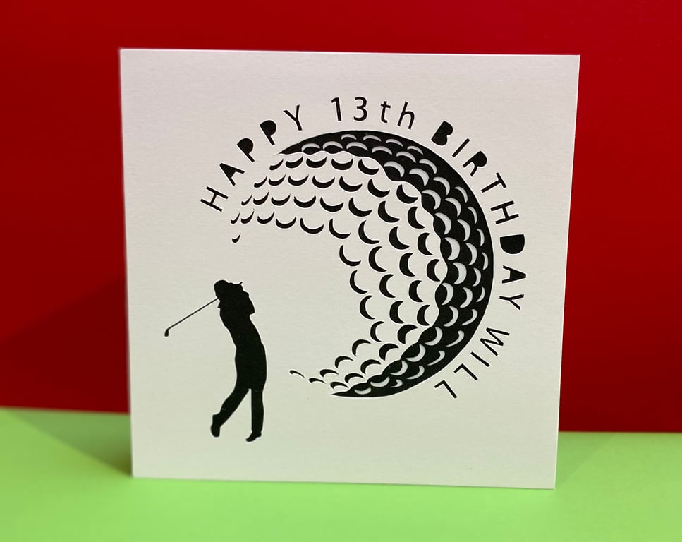 Golf Birthday Card - Personalised