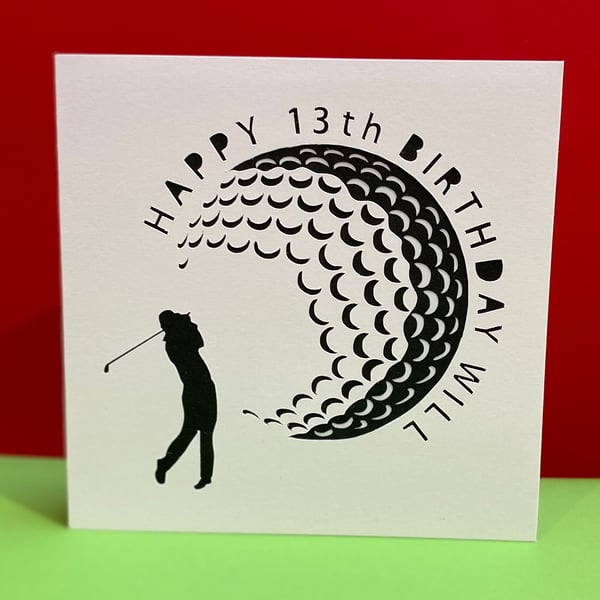 Golf Birthday Card - Personalised