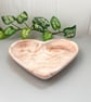 Blush Pink Marbled Heart Trinket Dish - Handmade Resin Jewellery Tray