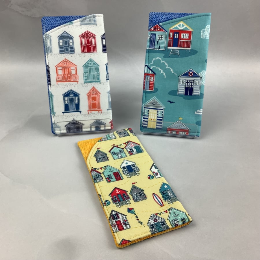 Beach hut glasses case, slip case, options