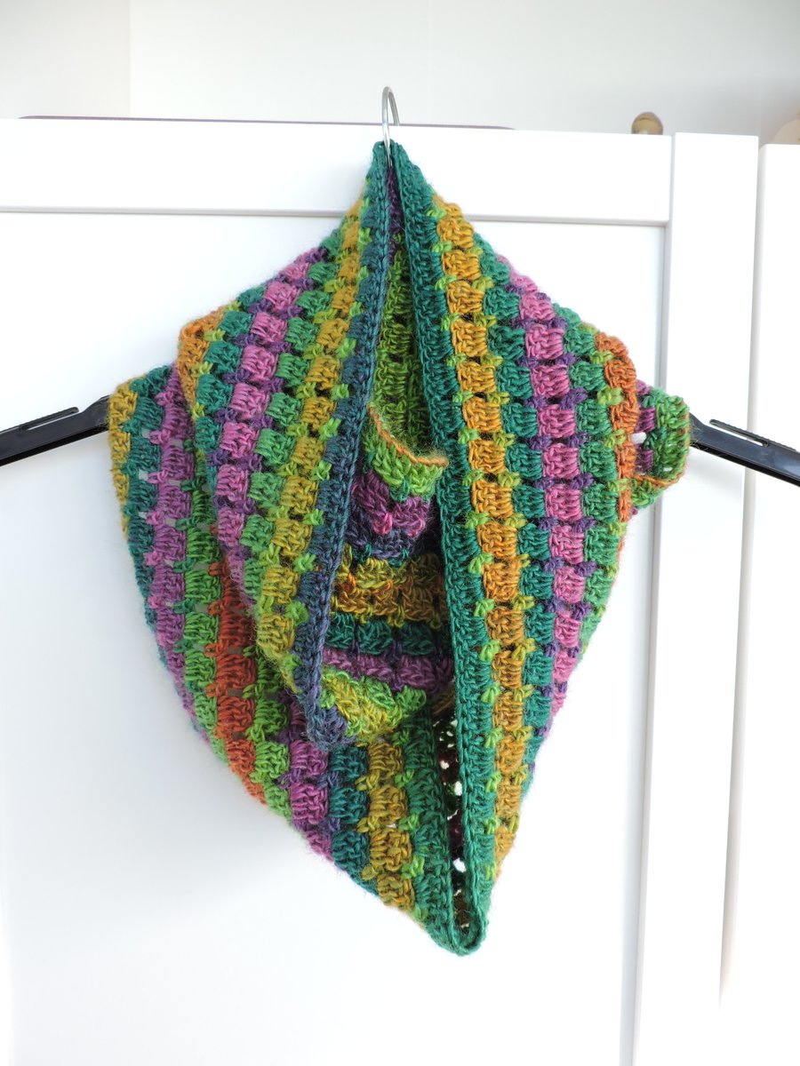 Crochet Infinity Scarf Multi Coloured