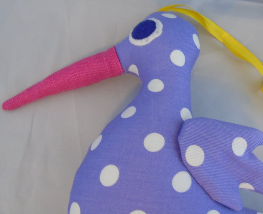 Clearance - Hanging Lilac Polka-dot Stork