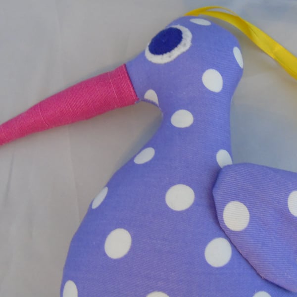 Clearance - Hanging Lilac Polka-dot Stork