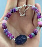 Blue Quartz Bracelet with Agate Magnetic Clasp with Safety Chain  - Image 8