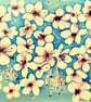 Original Cherry Blossom Painting, Floral Art on Canvas, A4 size, Unframed - Image 1